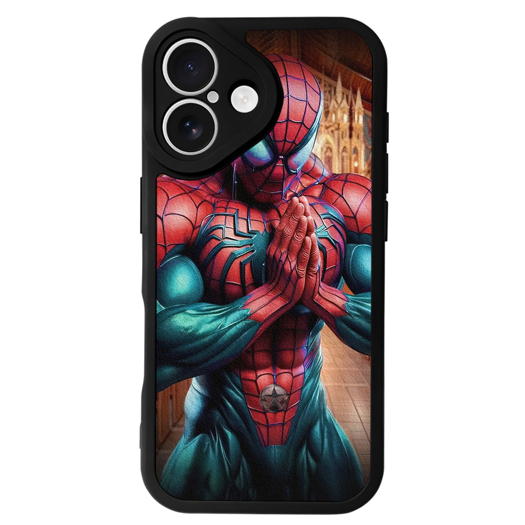Spider Man スパイダーマン 【iPhone 16シリーズ対応】シリコンスマホケース（レザー調） 材質：シリコン